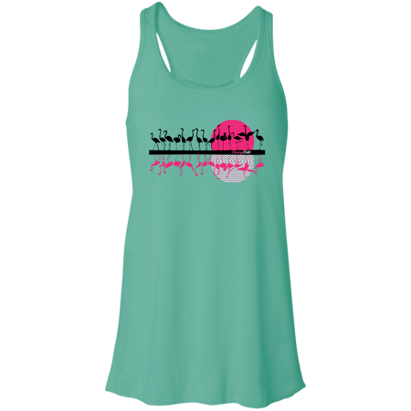 B8800 Flowy Racerback Tank Digisoft Print Flamingo Sunset