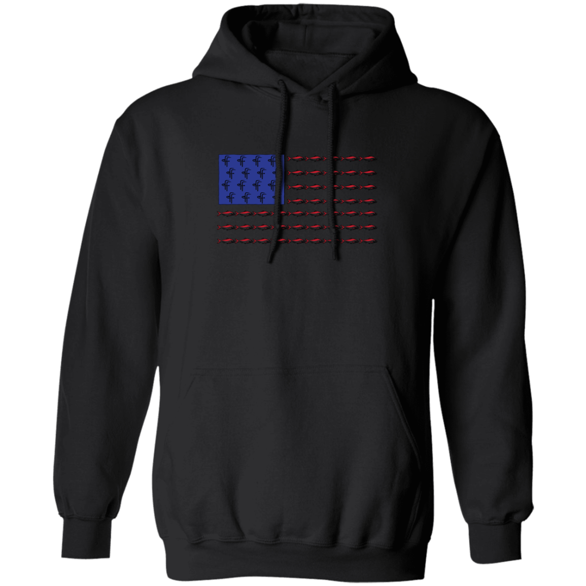 G185 Men's Fish Flag Pullover Hoodie