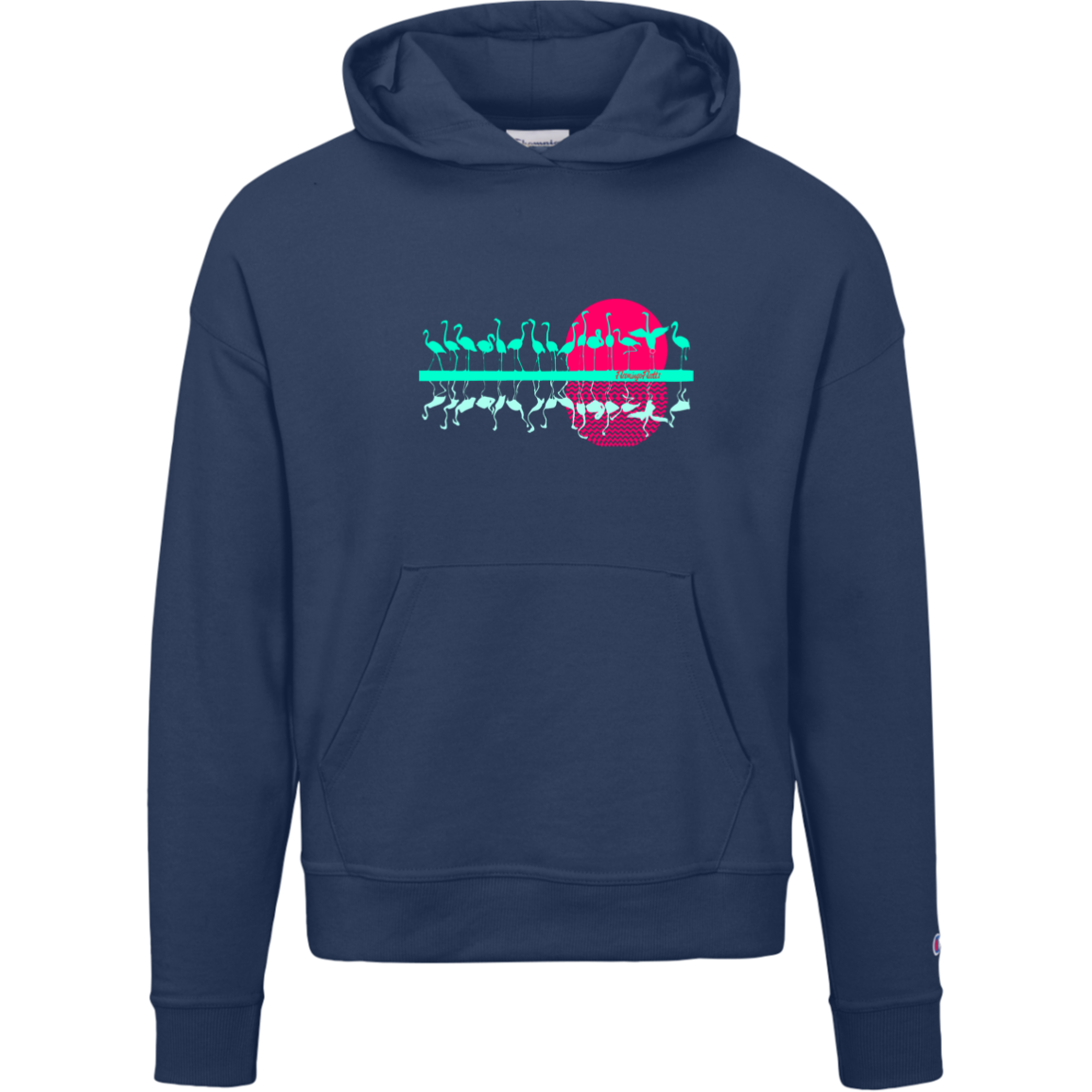 S760 Champion Womens Flamingo Flatts Sunset  Powerblend Hoodie