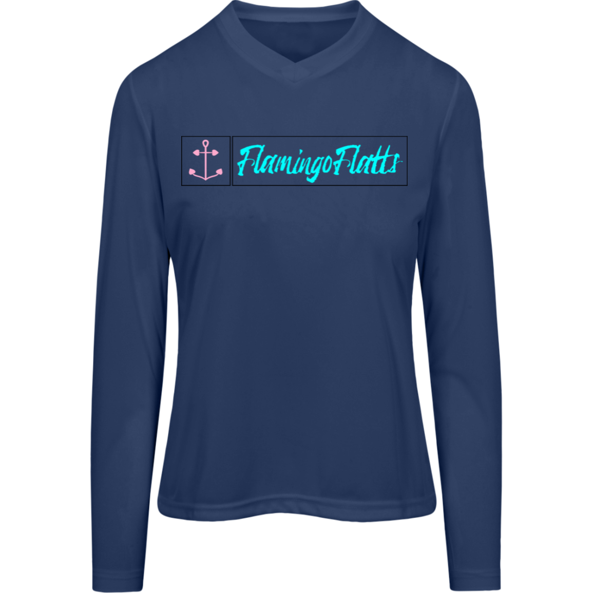 TT11WL Team 365 Womens Flamingo Flatts Coastal Anchor Long Sleeve Tee