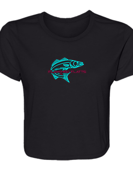 B8882 Ladies' Flamingo Flatts Snook Flowy Cropped Tee