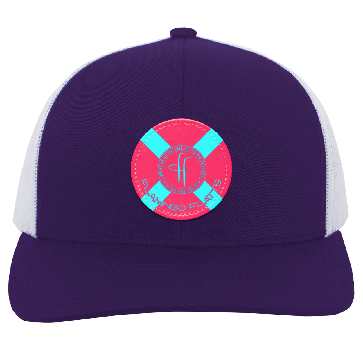 104C Small Circle Flamingo Flatts Flag Trucker Snap Back - Patch