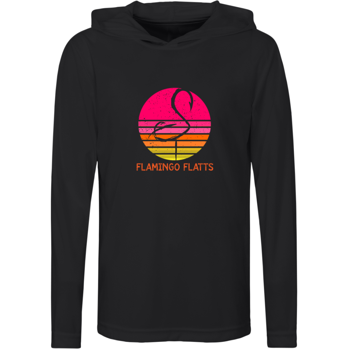 TT41Y Team 365 Kids Flamingo Flatts Retro Sunset Zone Hooded Tee