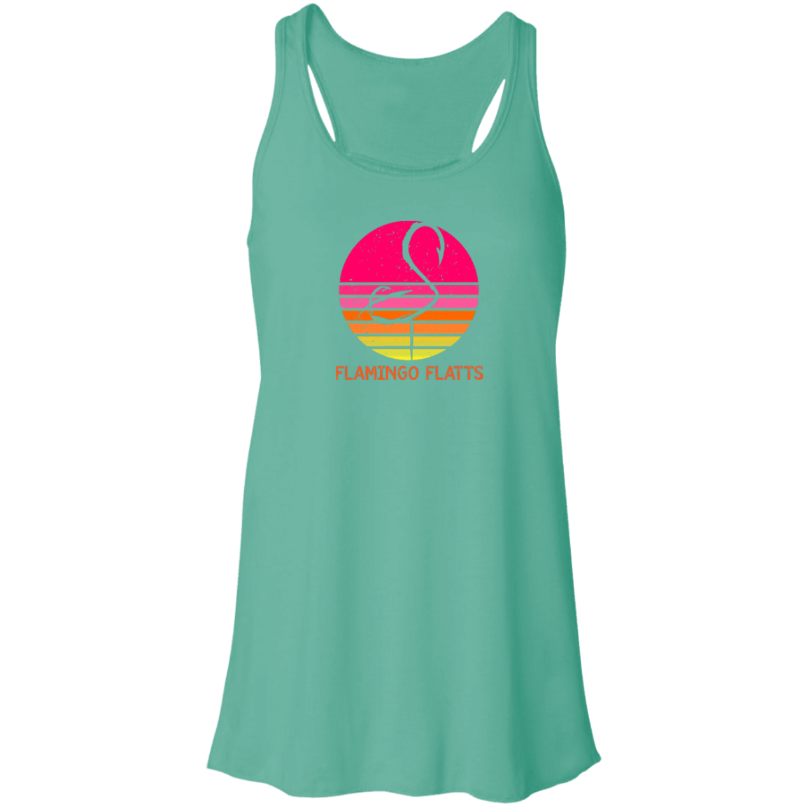 B8800 Flamingo Flatts Retro Sunset Flowy Racerback Tank