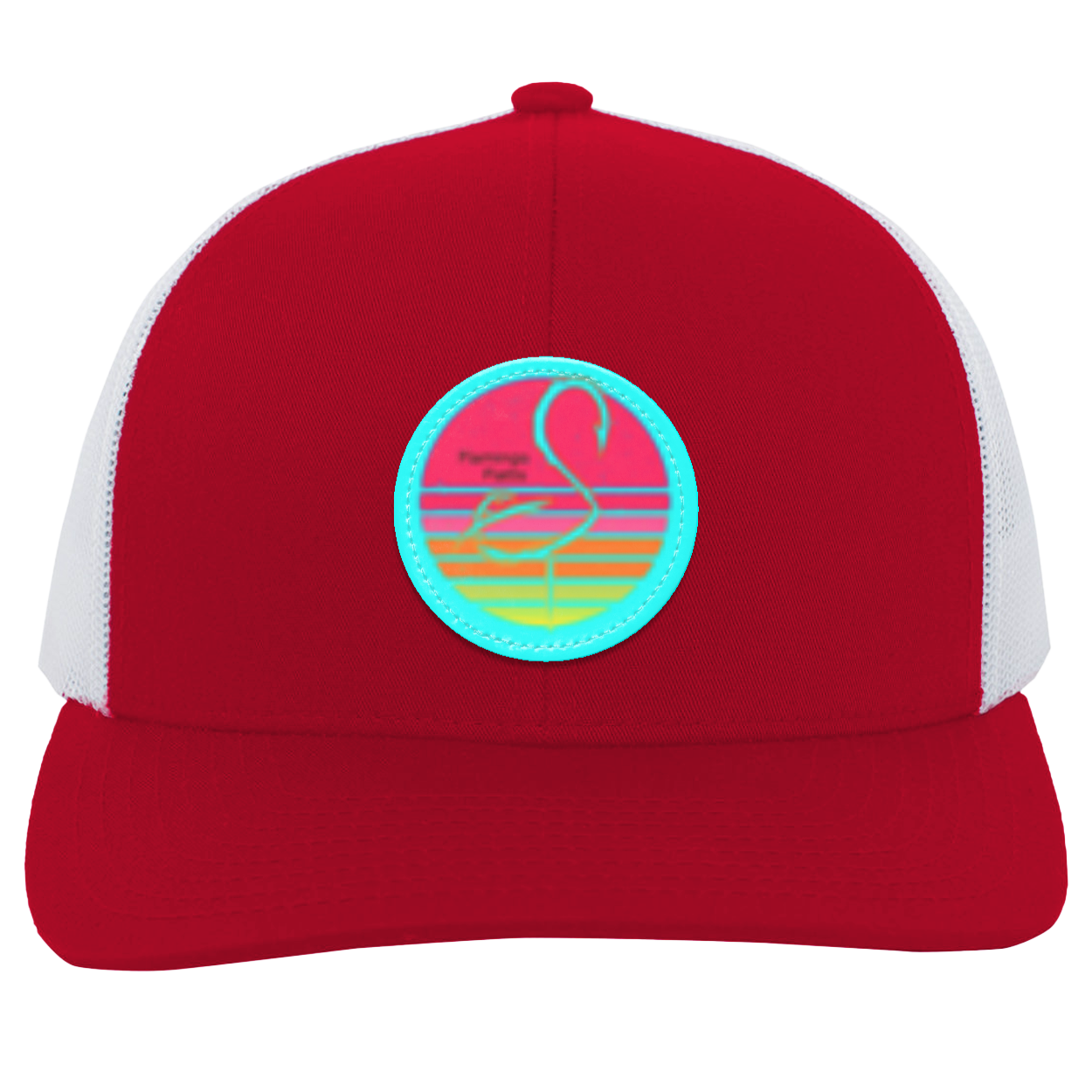 104C Small Circle Retro Sunset Trucker Snap Back - Patch