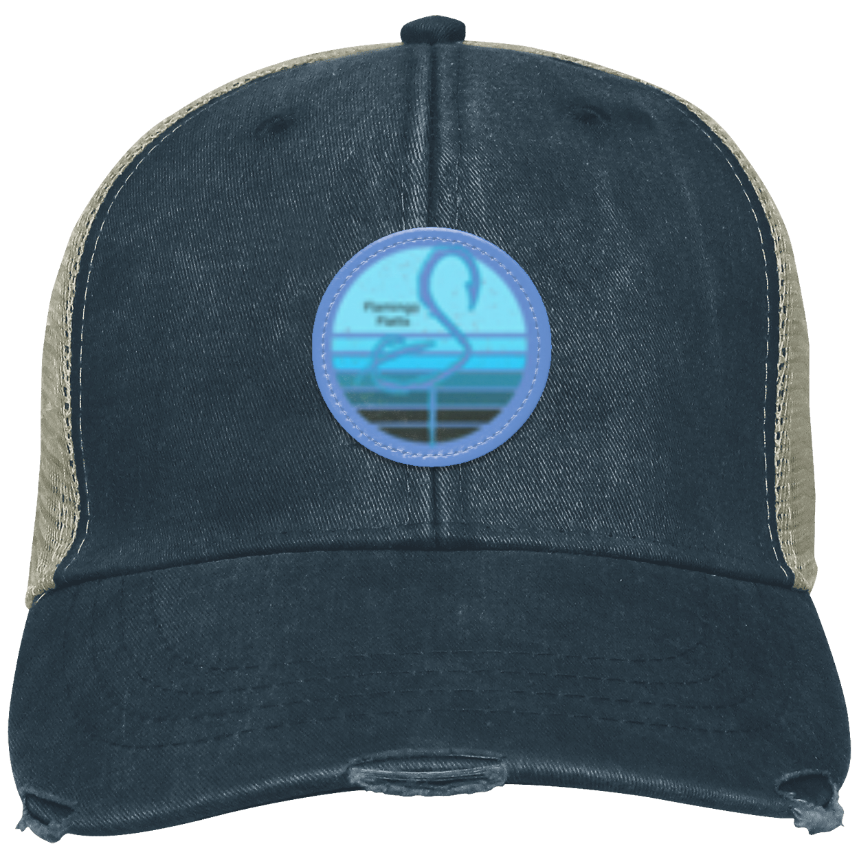 OL102 Flamingo Flatts Retro Sunset Distressed Ollie Cap - Patch