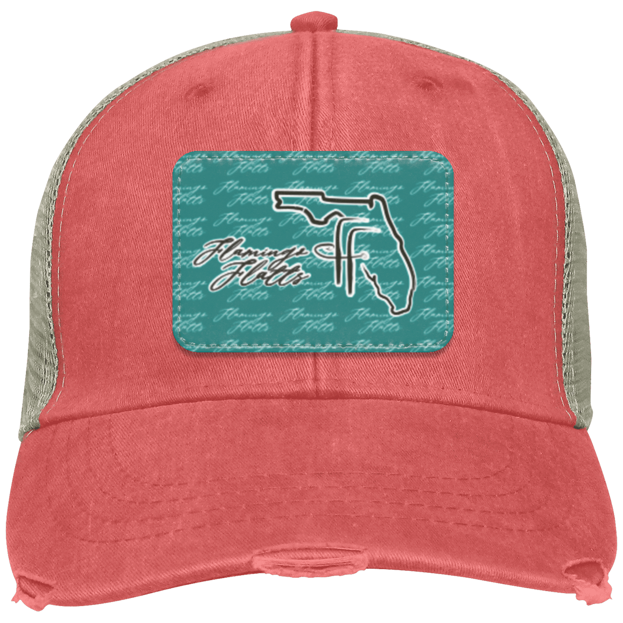 OL102 Flamingo Flatts Coastal Distressed Ollie Cap - Patch