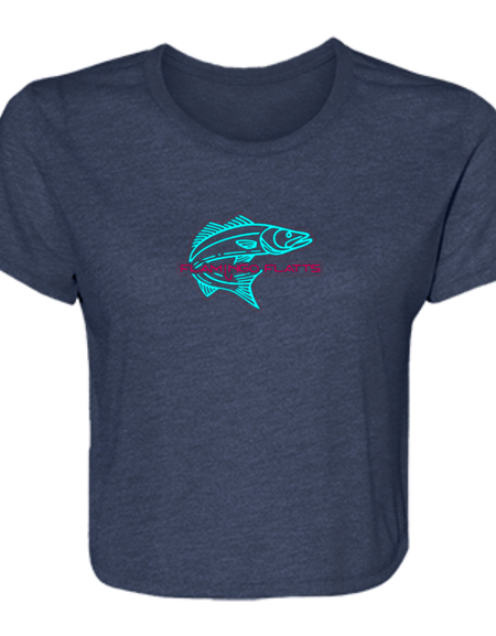 B8882 Ladies' Flamingo Flatts Snook Flowy Cropped Tee