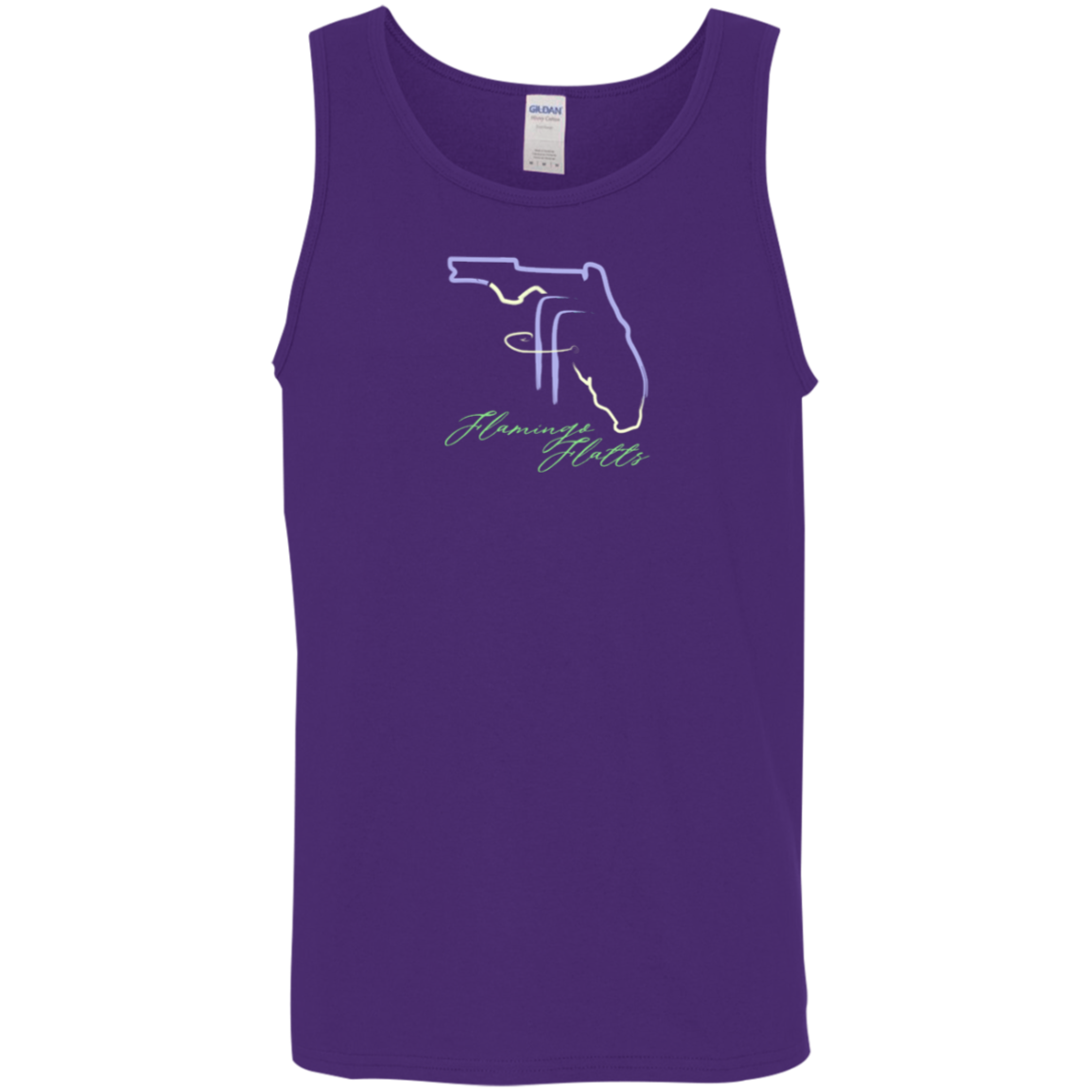 G520 Flamingo Flatts Coastal Tri-Color Cotton Tank Top 5.3 oz.