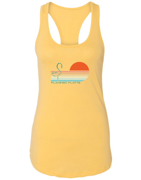 NL1533 Ladies Flamingo Sunset v1 Flatts Ideal Racerback Tank