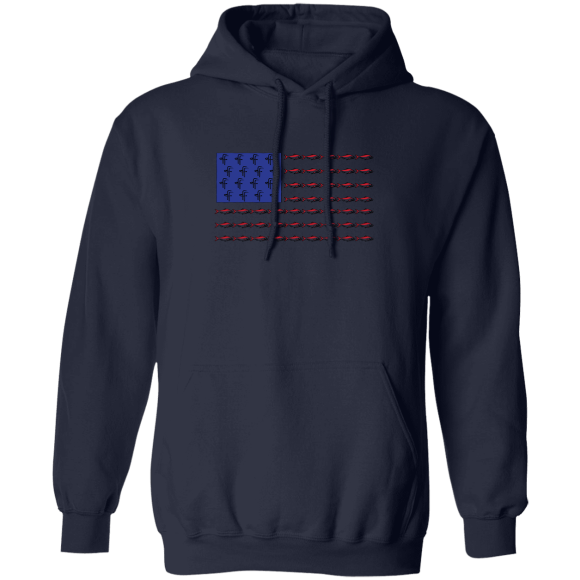 G185 Men's Fish Flag Pullover Hoodie