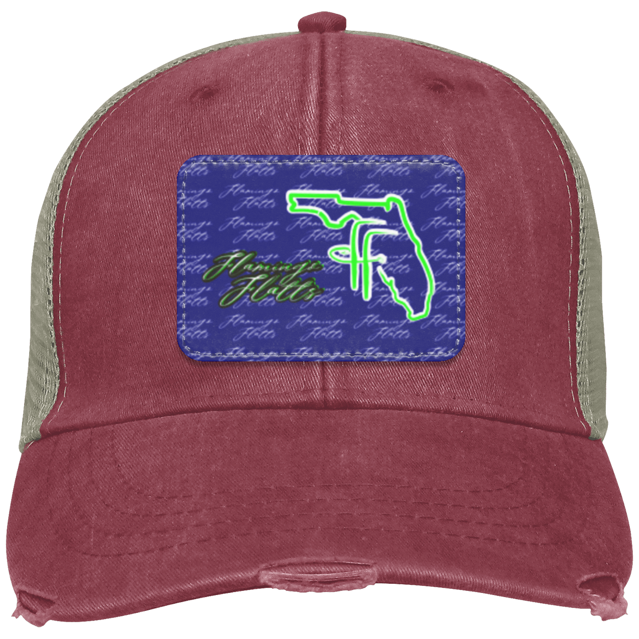 OL102 Flamingo Flatts Coastal Distressed Ollie Cap - Patch