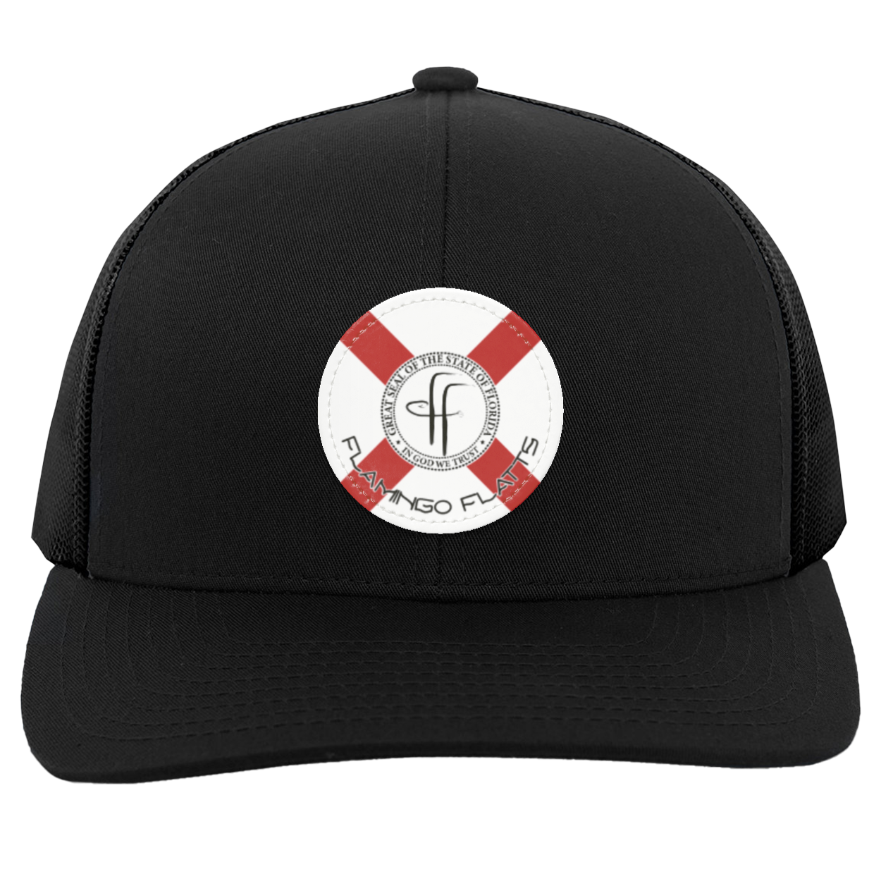 104C Small Circle Flamingo Flatts Flag Trucker Snap Back - Patch