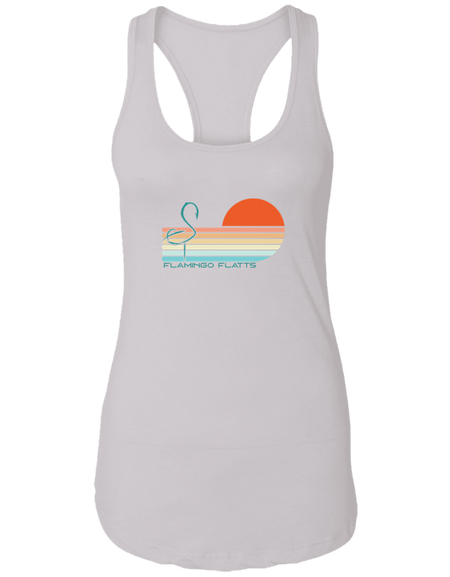 NL1533 Ladies Flamingo Sunset v1 Flatts Ideal Racerback Tank