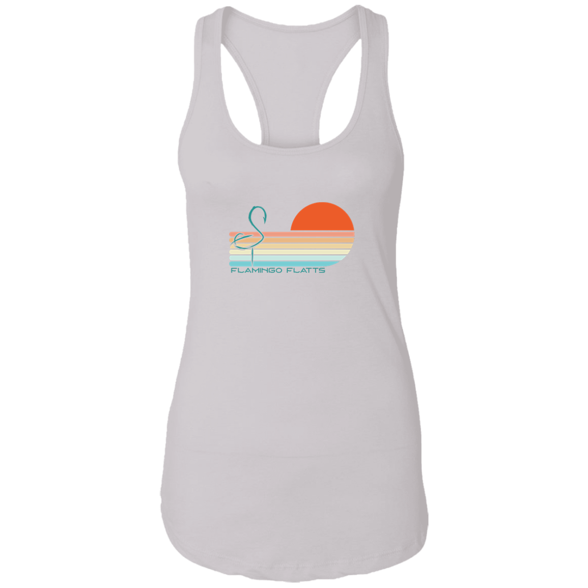 NL1533 Ladies Flamingo Sunset v1 Flatts Ideal Racerback Tank