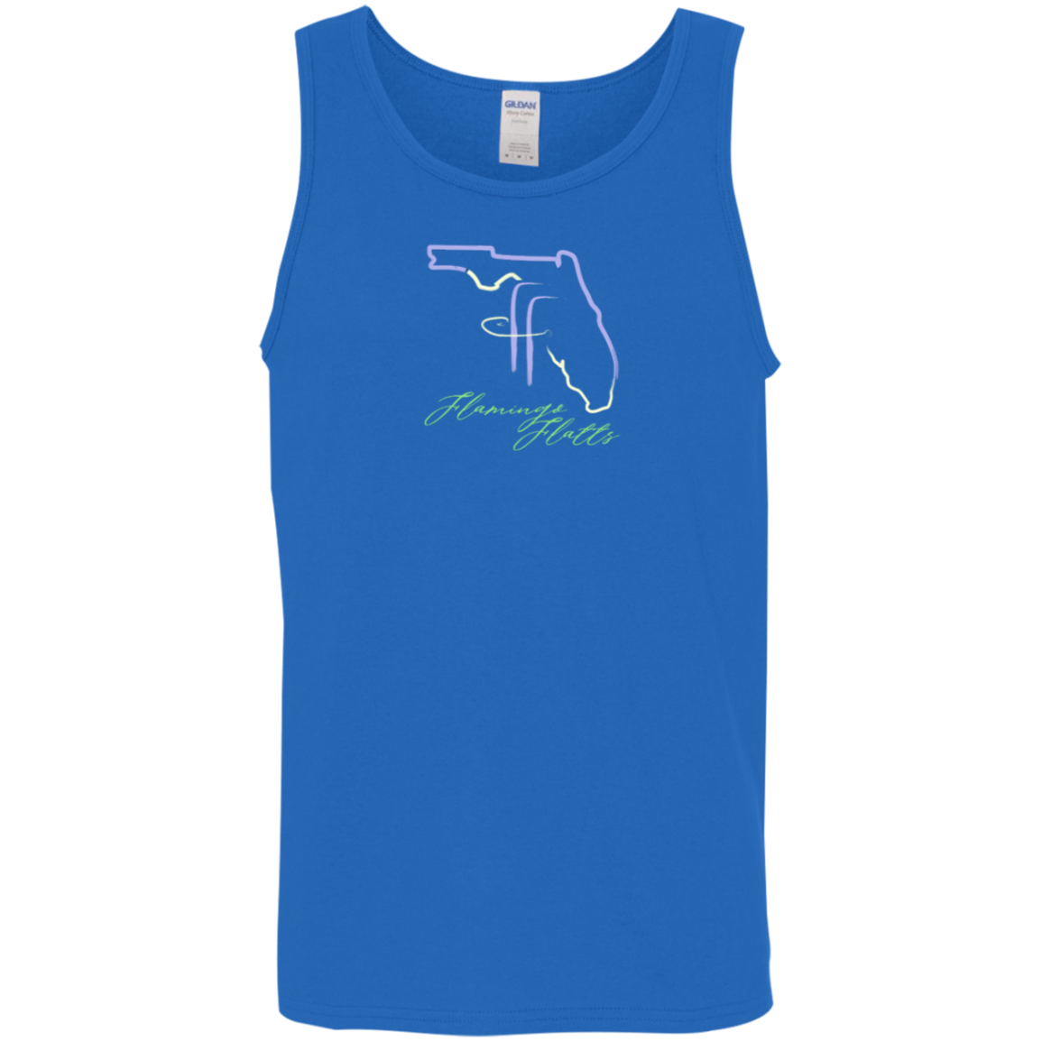 G520 Flamingo Flatts Coastal Tri-Color Cotton Tank Top 5.3 oz.