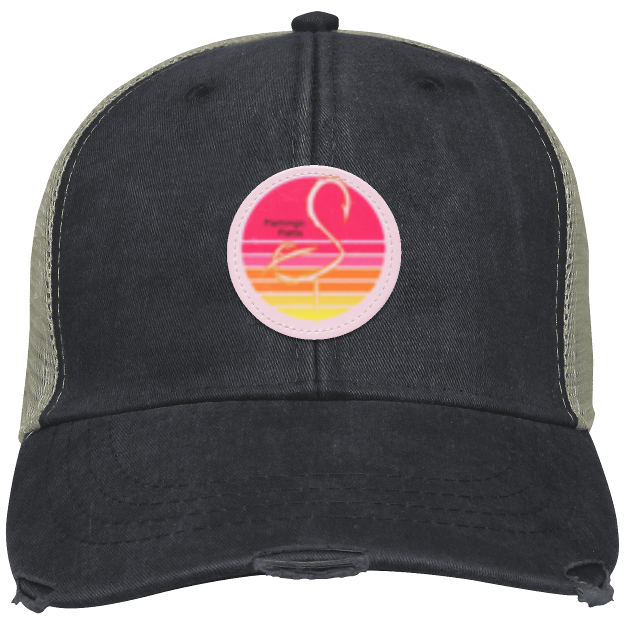 OL102 Flamingo Flatts Retro Sunset Distressed Ollie Cap - Patch