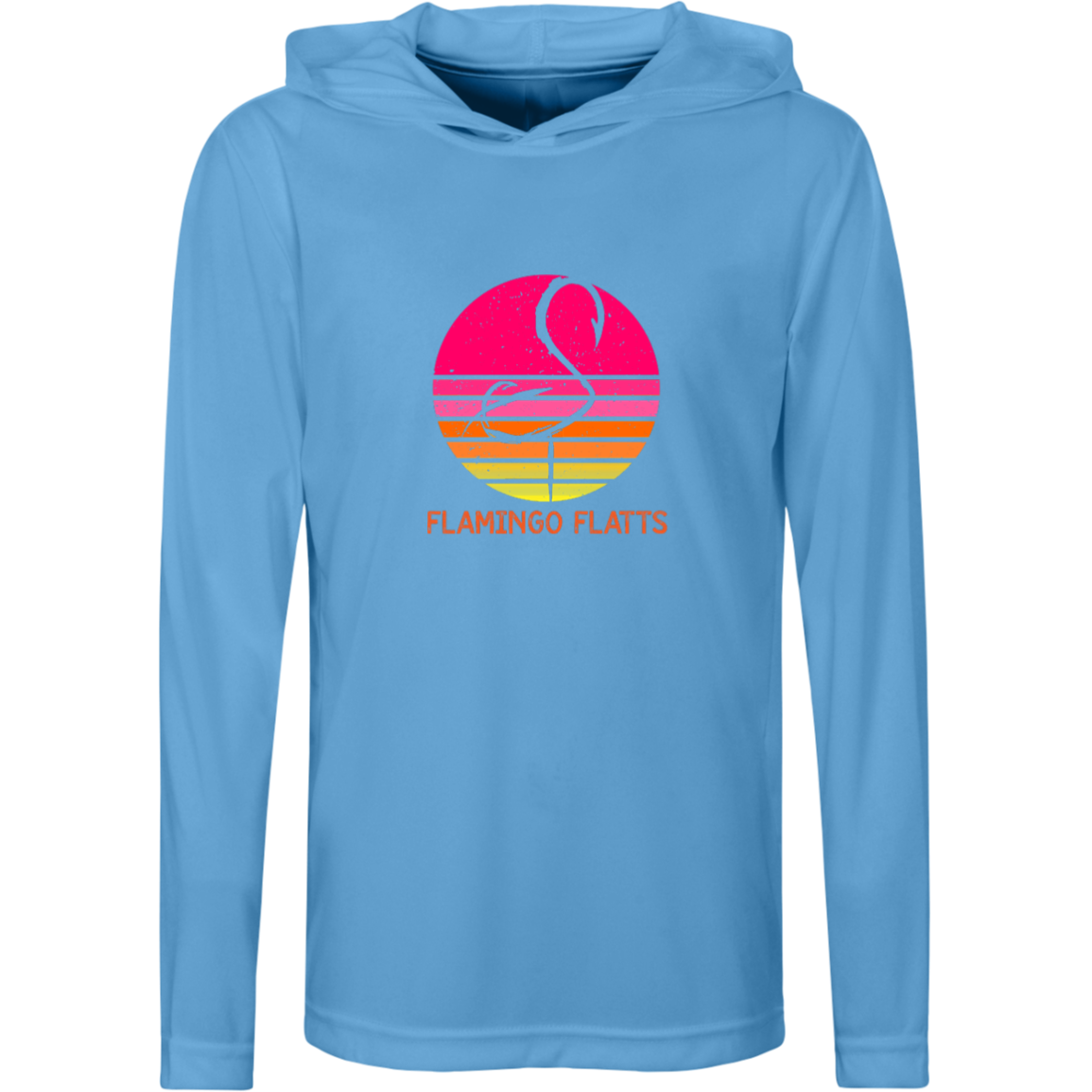 TT41Y Team 365 Kids Flamingo Flatts Retro Sunset Zone Hooded Tee