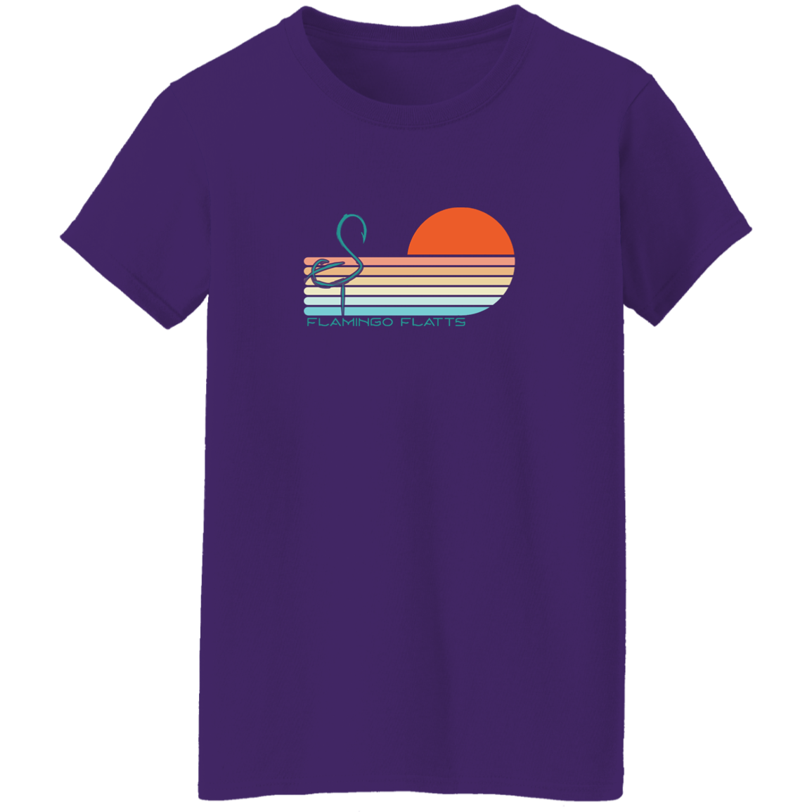 G500L Ladies' Flamingo Flatts Sunset v1 5.3 oz. T-Shirt
