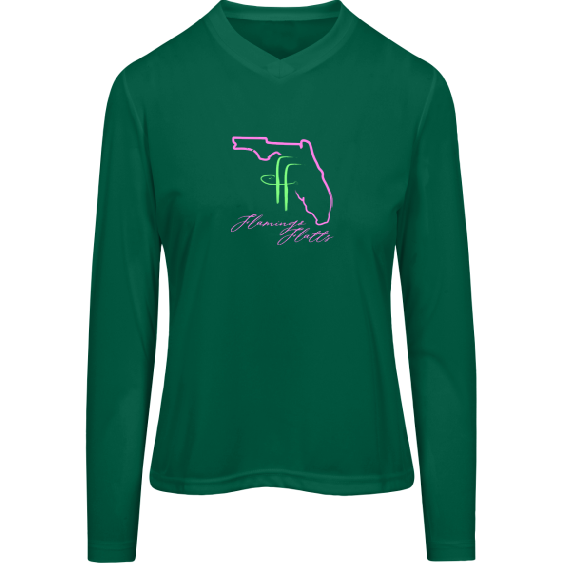 TT11WL Team 365 Womens Flamingo Flatts Coastal Zone Long Sleeve Tee