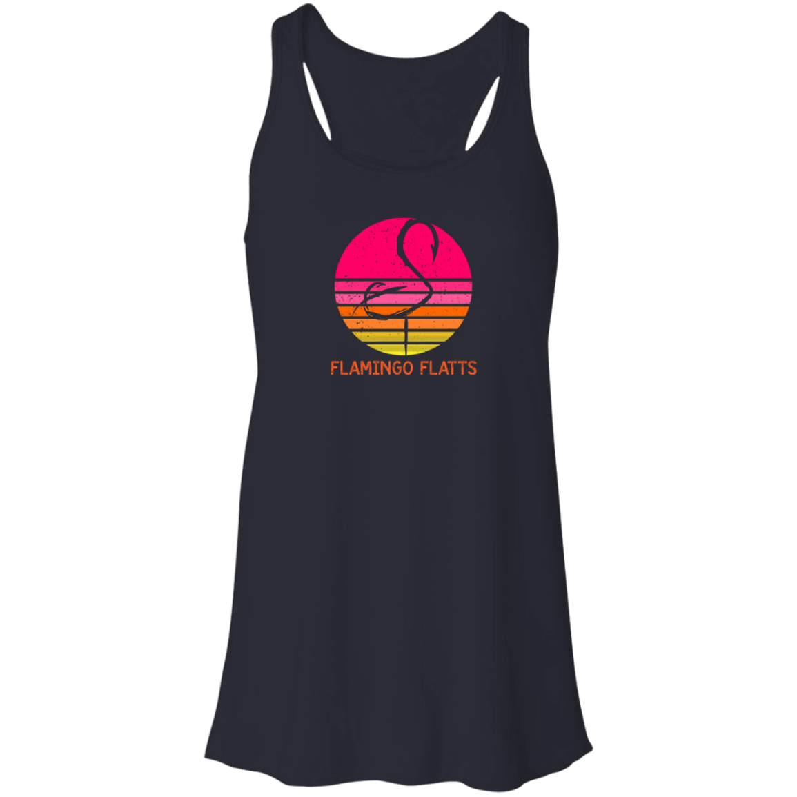 B8800 Flamingo Flatts Retro Sunset Flowy Racerback Tank