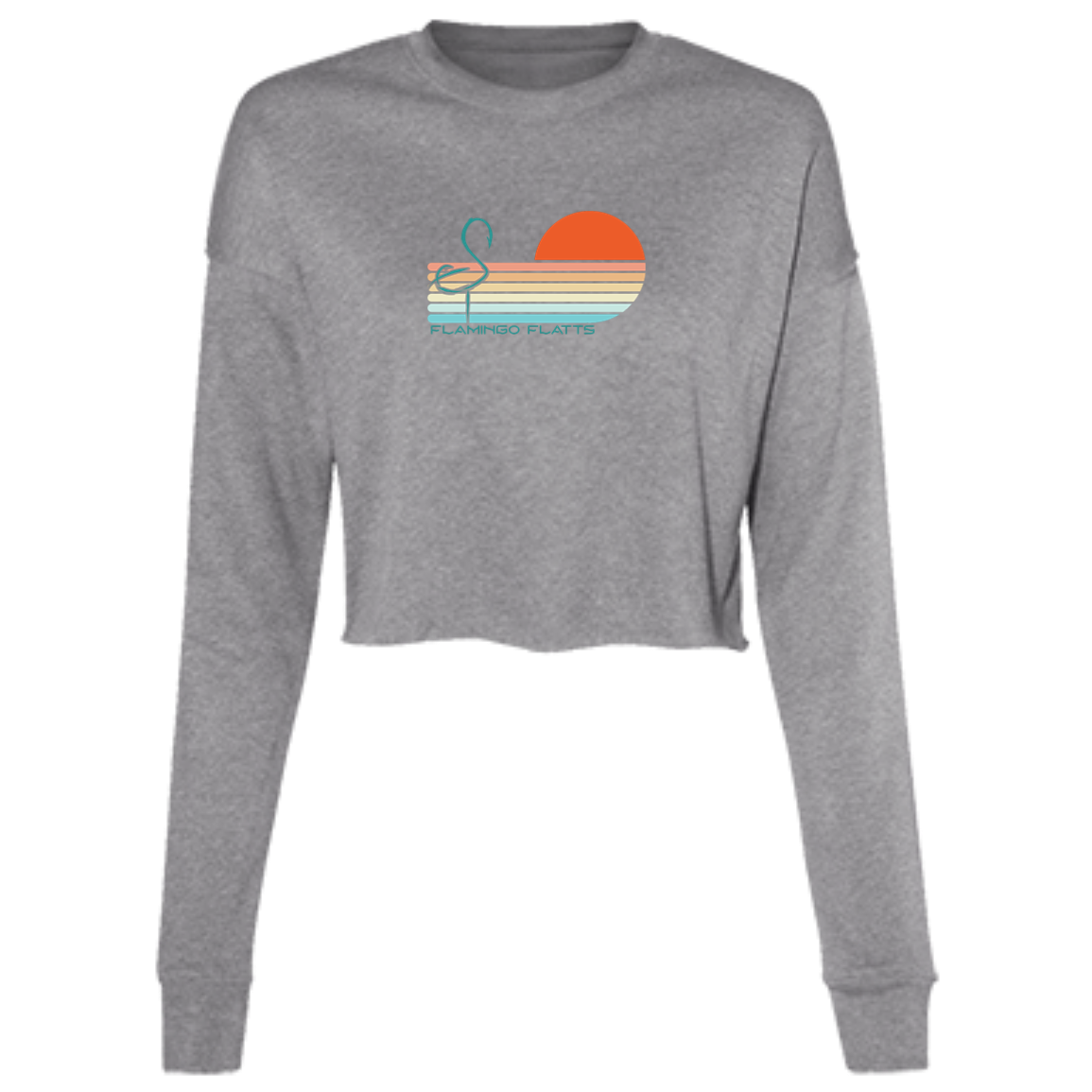 B7503 Ladies' Flamingo Flatts Sunset v1 Cropped Fleece Crew