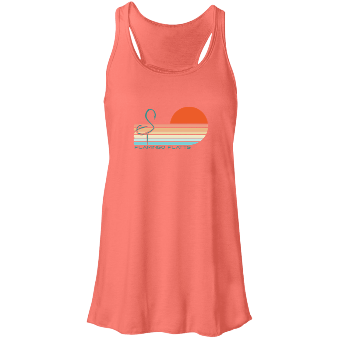 B8800 Ladies Flamingo Flatts Sunset v1 Flowy Racerback Tank