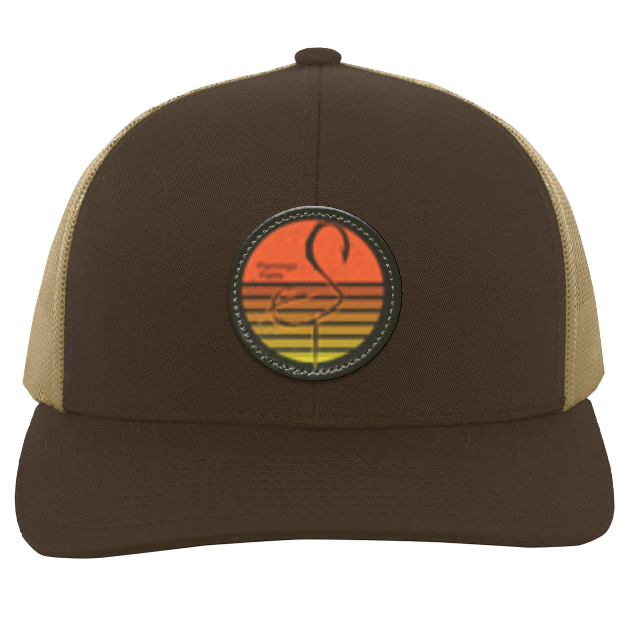 104C Small Circle Retro Sunset Trucker Snap Back - Patch