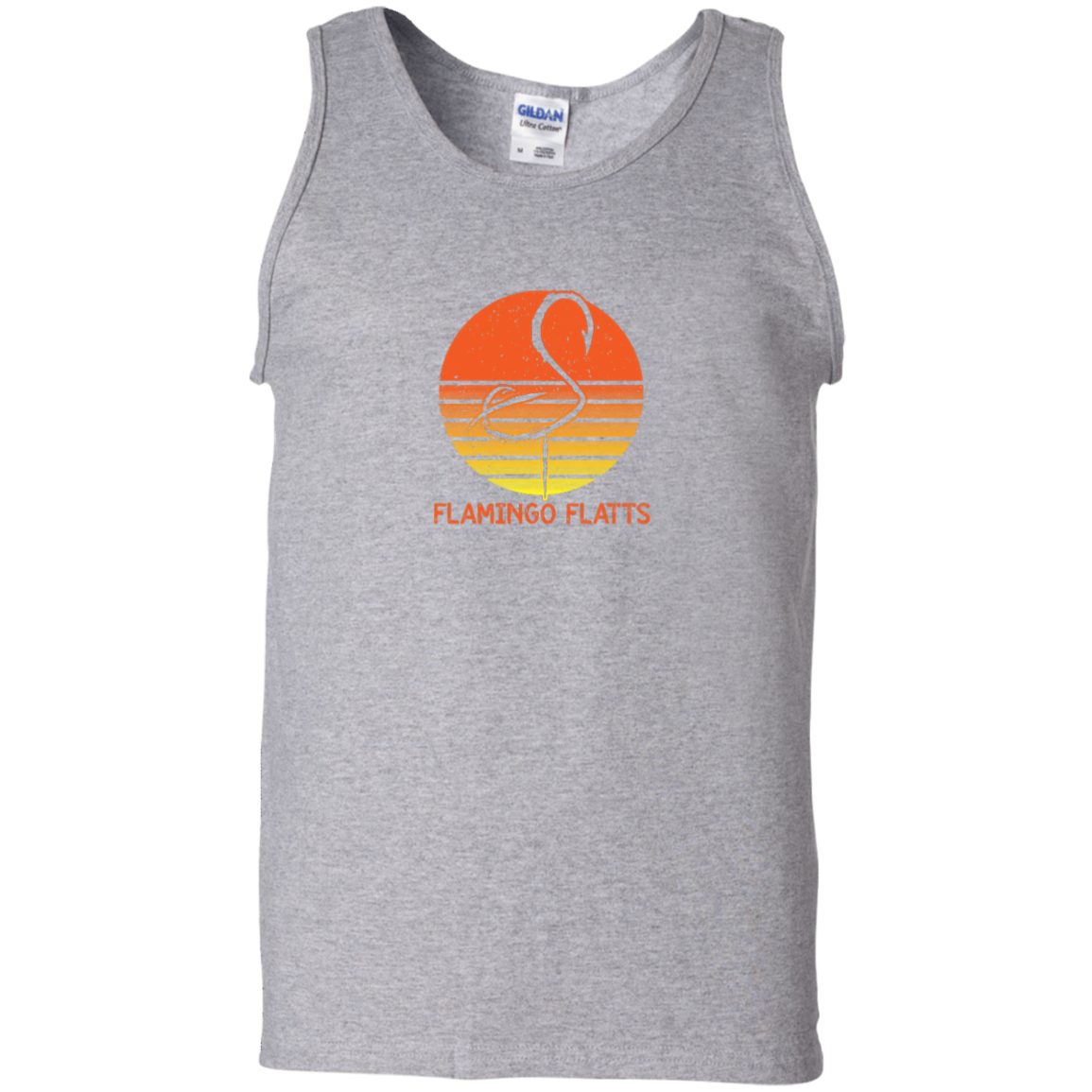 G220 Flamingo Flatts Retro Sunset 100% Cotton Tank Top