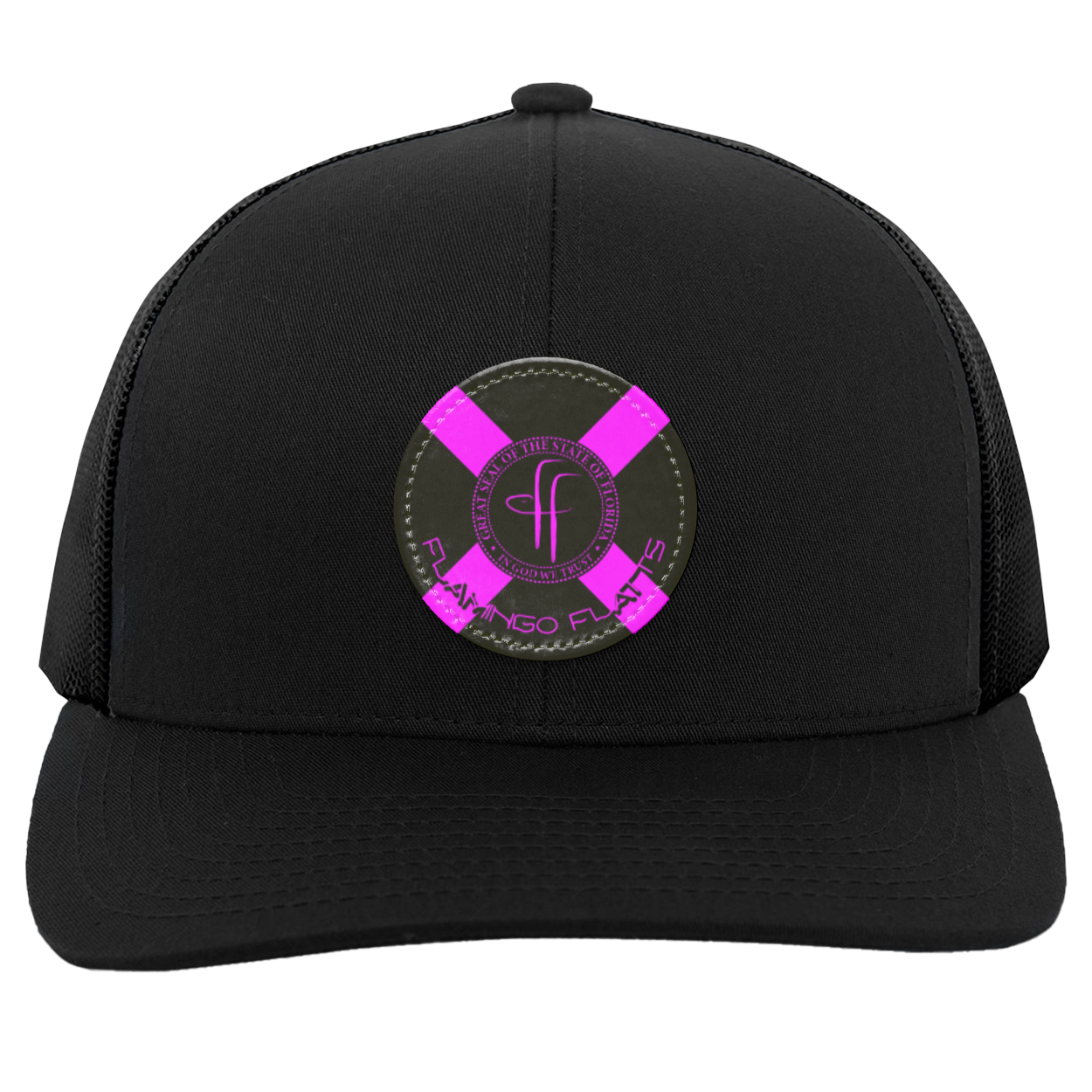 104C Small Circle Flamingo Flatts Flag Trucker Snap Back - Patch