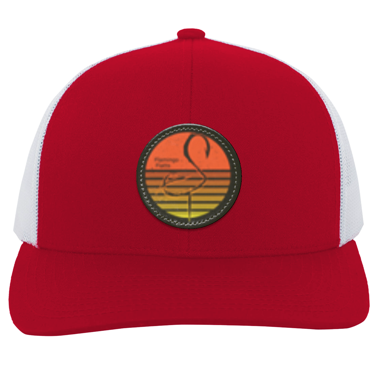 104C Small Circle Retro Sunset Trucker Snap Back - Patch