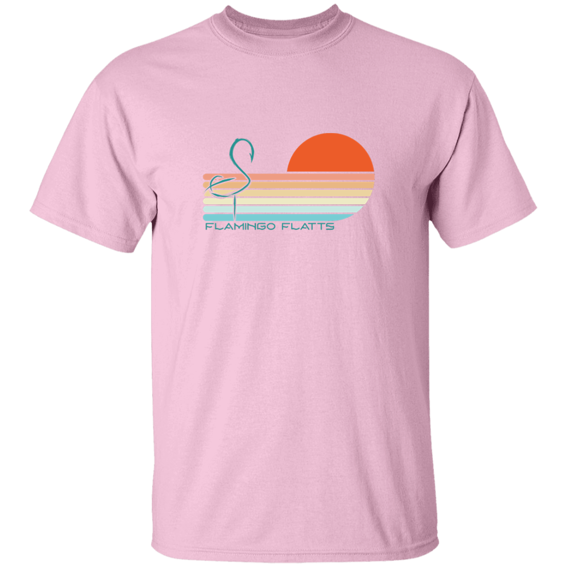 G500B Youth Flamingo Flatts Sunset v1 5.3 oz 100% Cotton T-Shirt