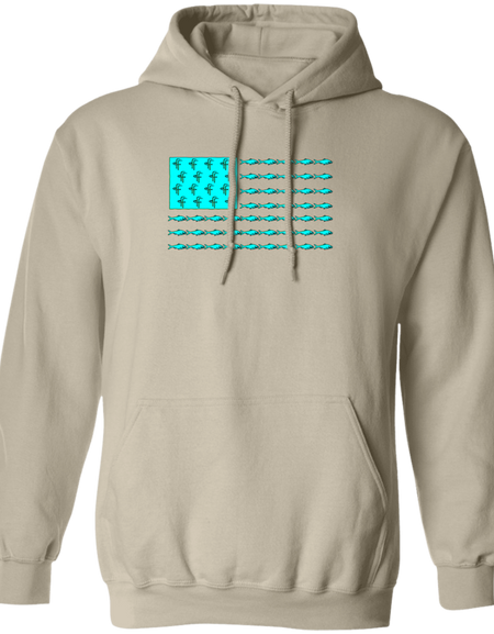G185 Men's Fish Flag Pullover Hoodie