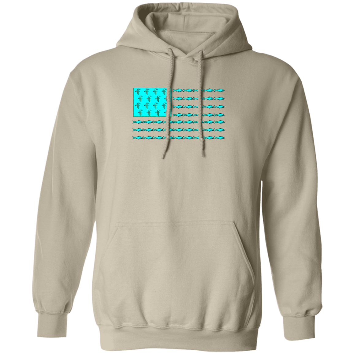 G185 Men's Fish Flag Pullover Hoodie