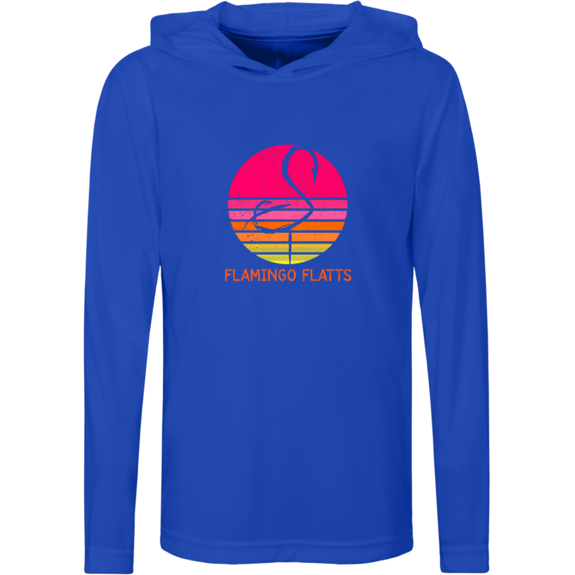 TT41Y Team 365 Kids Flamingo Flatts Retro Sunset Zone Hooded Tee