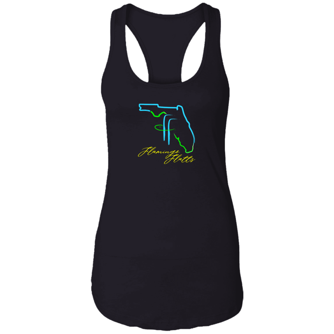 NL1533 Ladies Flamingo Flatts Coastal Tri-Color Ideal Racerback Tank