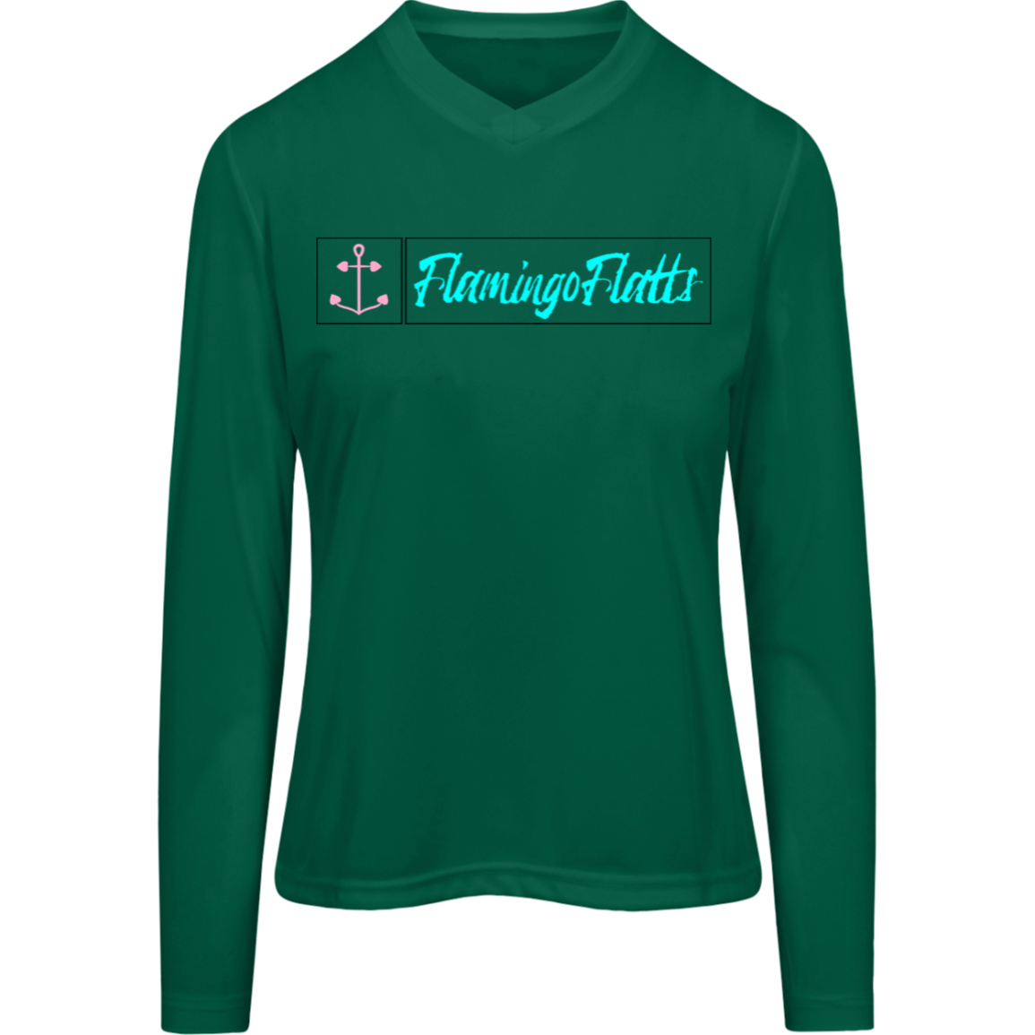 TT11WL Team 365 Womens Flamingo Flatts Coastal Anchor Long Sleeve Tee