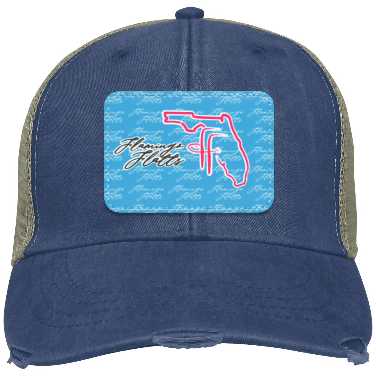 OL102 Flamingo Flatts Coastal Distressed Ollie Cap - Patch