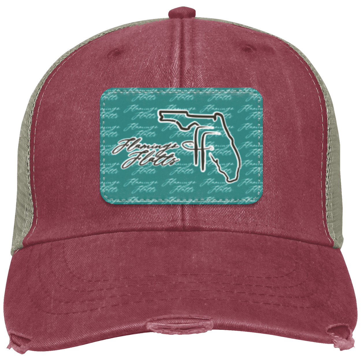 OL102 Flamingo Flatts Coastal Distressed Ollie Cap - Patch