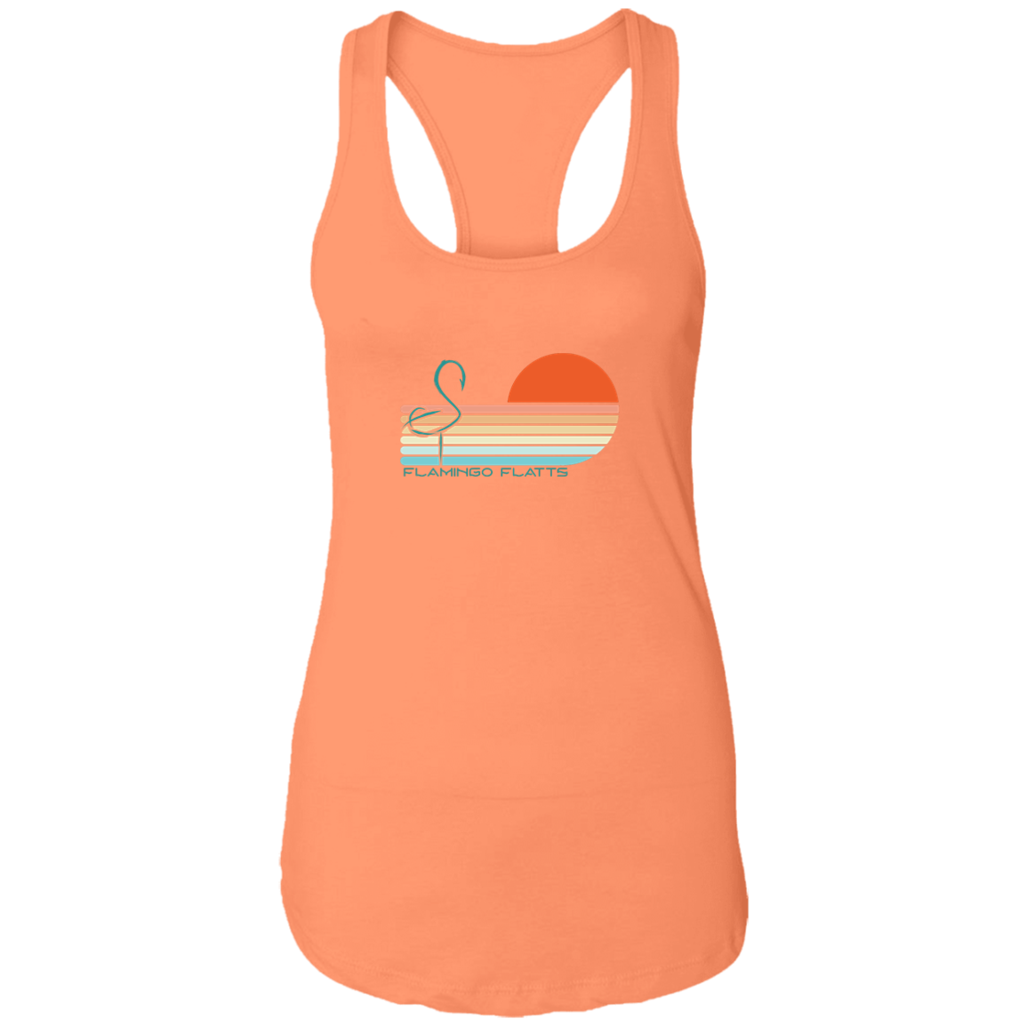 NL1533 Ladies Flamingo Sunset v1 Flatts Ideal Racerback Tank