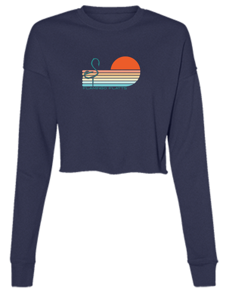 B7503 Ladies' Flamingo Flatts Sunset v1 Cropped Fleece Crew