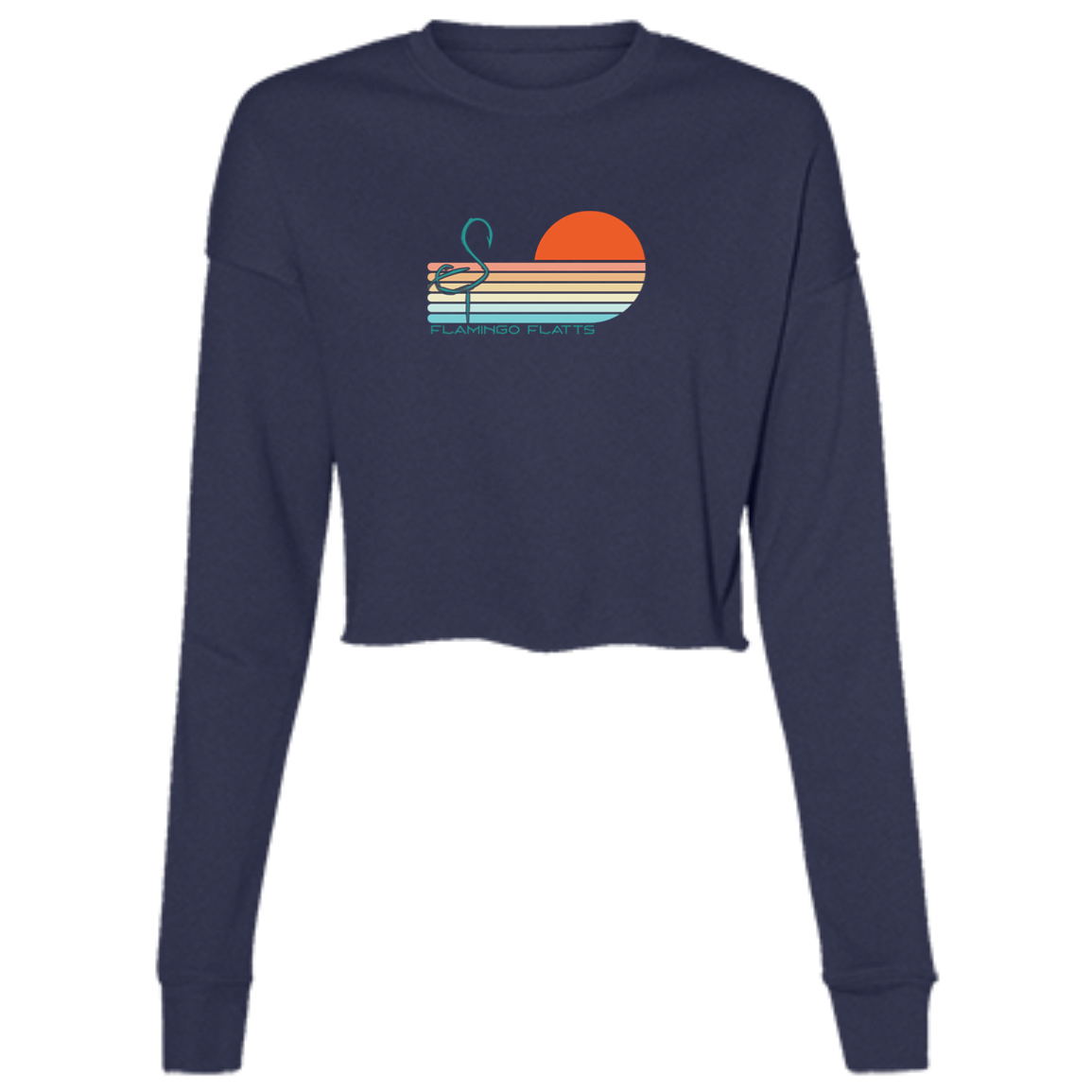 B7503 Ladies' Flamingo Flatts Sunset v1 Cropped Fleece Crew