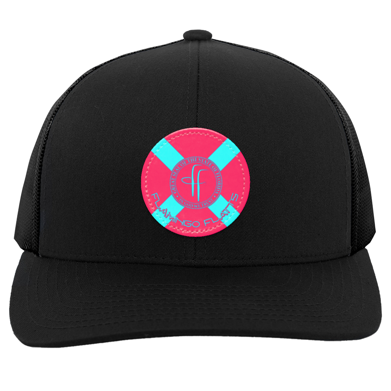 104C Small Circle Flamingo Flatts Flag Trucker Snap Back - Patch