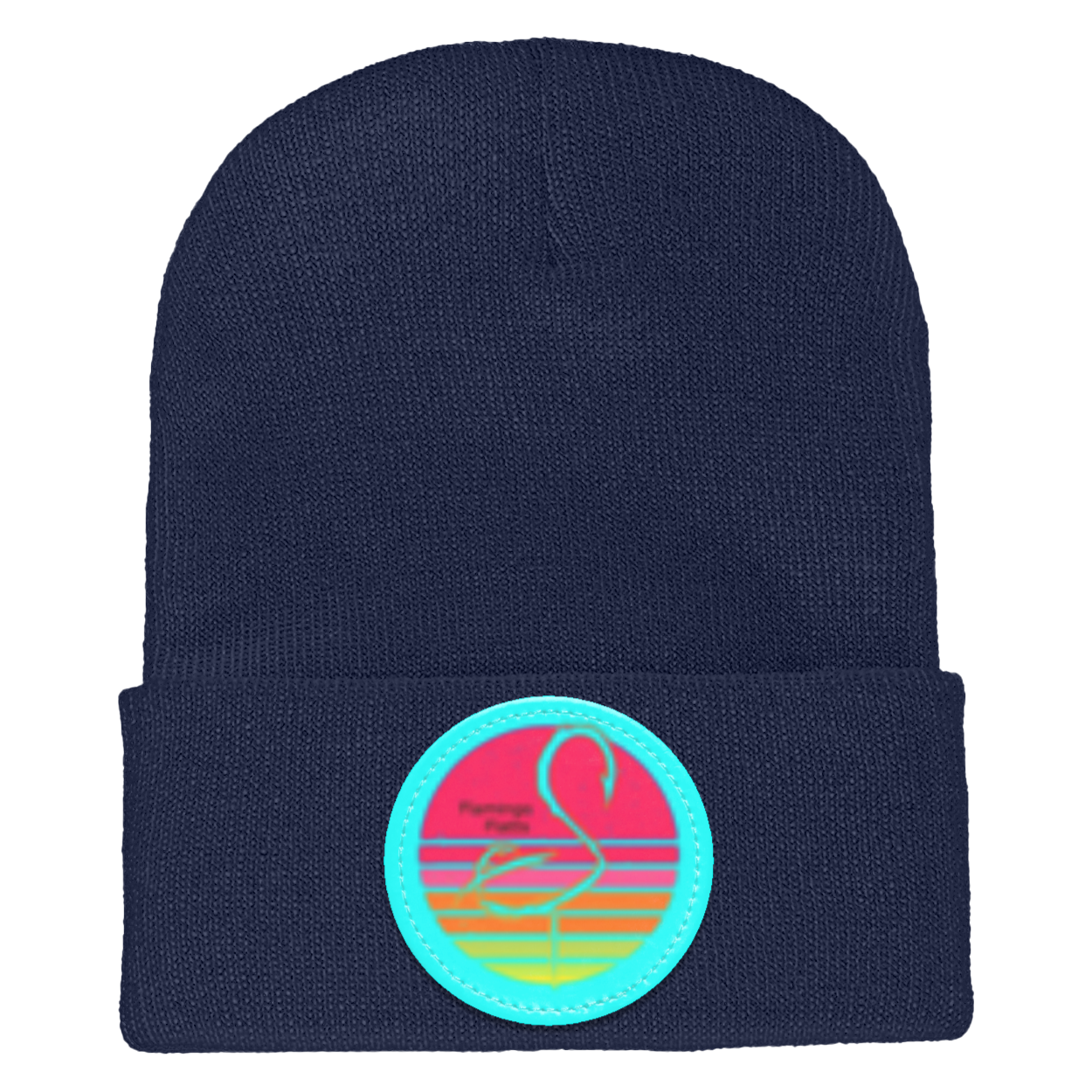 1501 Yupoong Adult Flamingo Flatts Retro Sunset Cuffed Knit Beanie