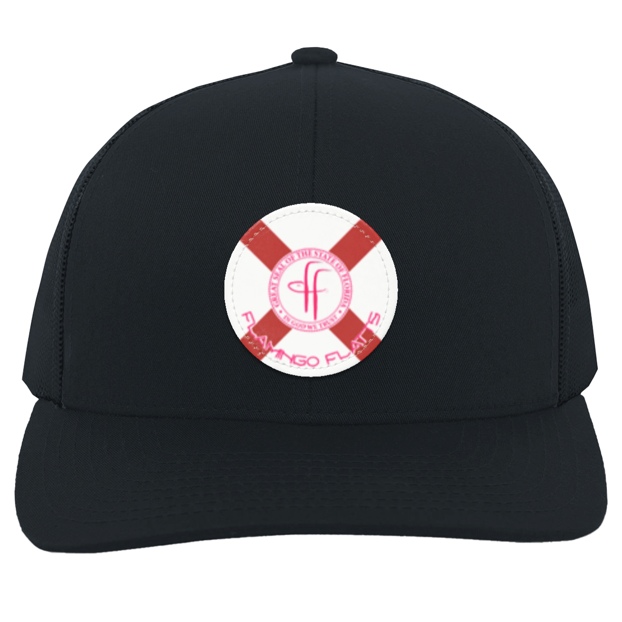 104C Small Circle Flamingo Flatts Flag Trucker Snap Back - Patch