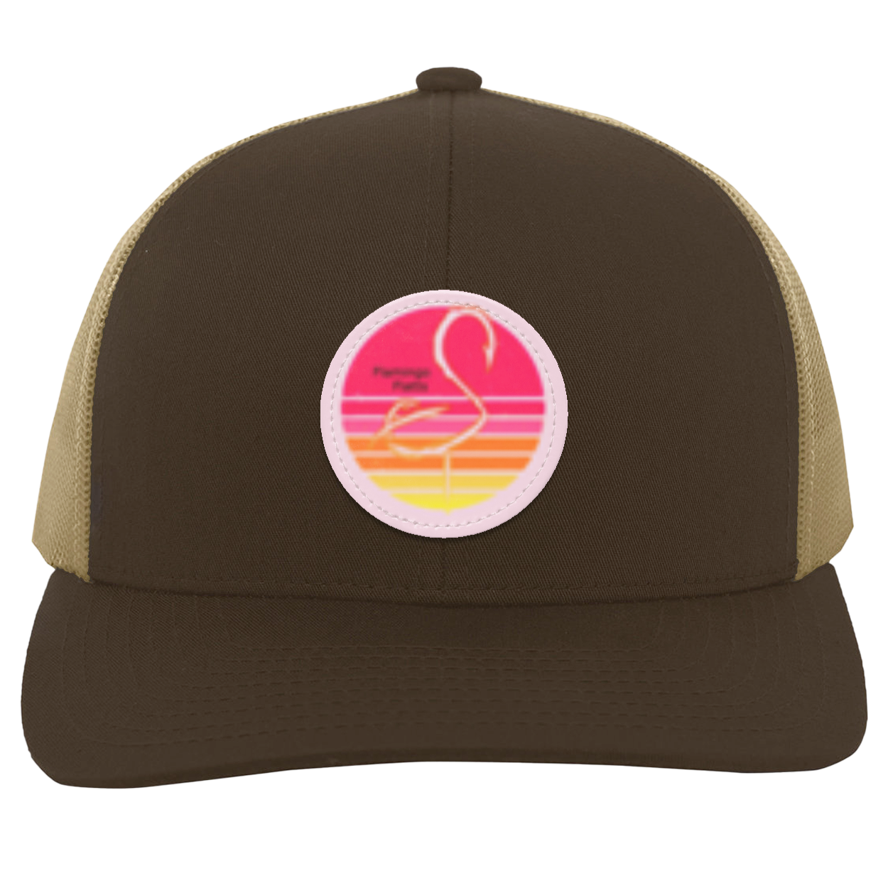 104C Small Circle Retro Sunset Trucker Snap Back - Patch