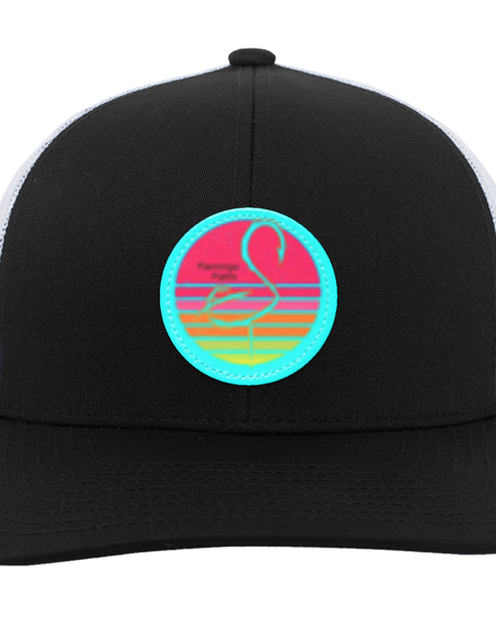 104C Small Circle Retro Sunset Trucker Snap Back - Patch