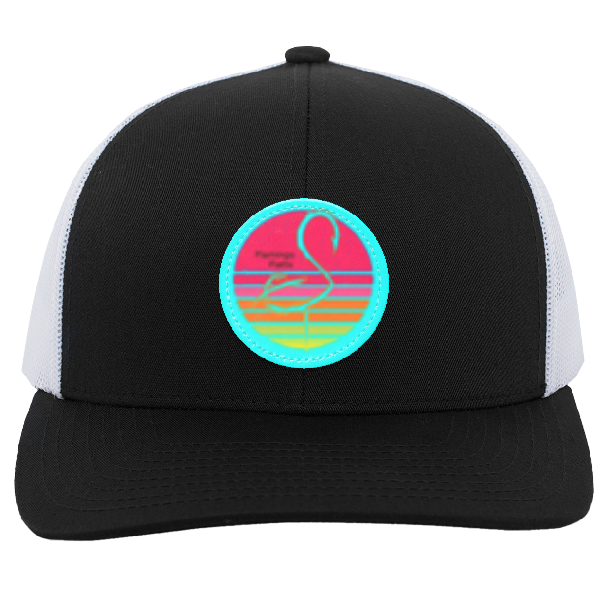 104C Small Circle Retro Sunset Trucker Snap Back - Patch