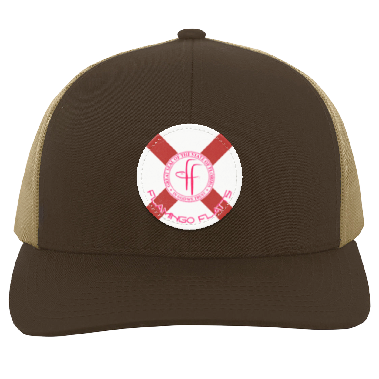 104C Small Circle Flamingo Flatts Flag Trucker Snap Back - Patch