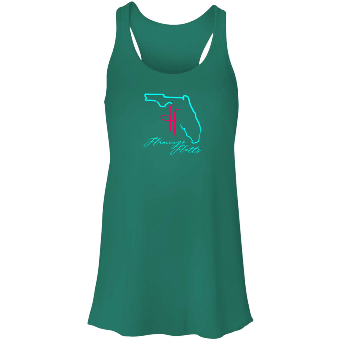 B8800 Flamingo Flatts Coastal Flowy Racerback Tank